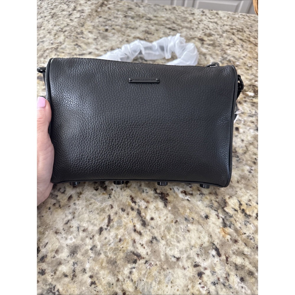REBECCA MINKOFF Zip Mini Leather Black Crossbody Bag Purse 195msrp NWT 4109